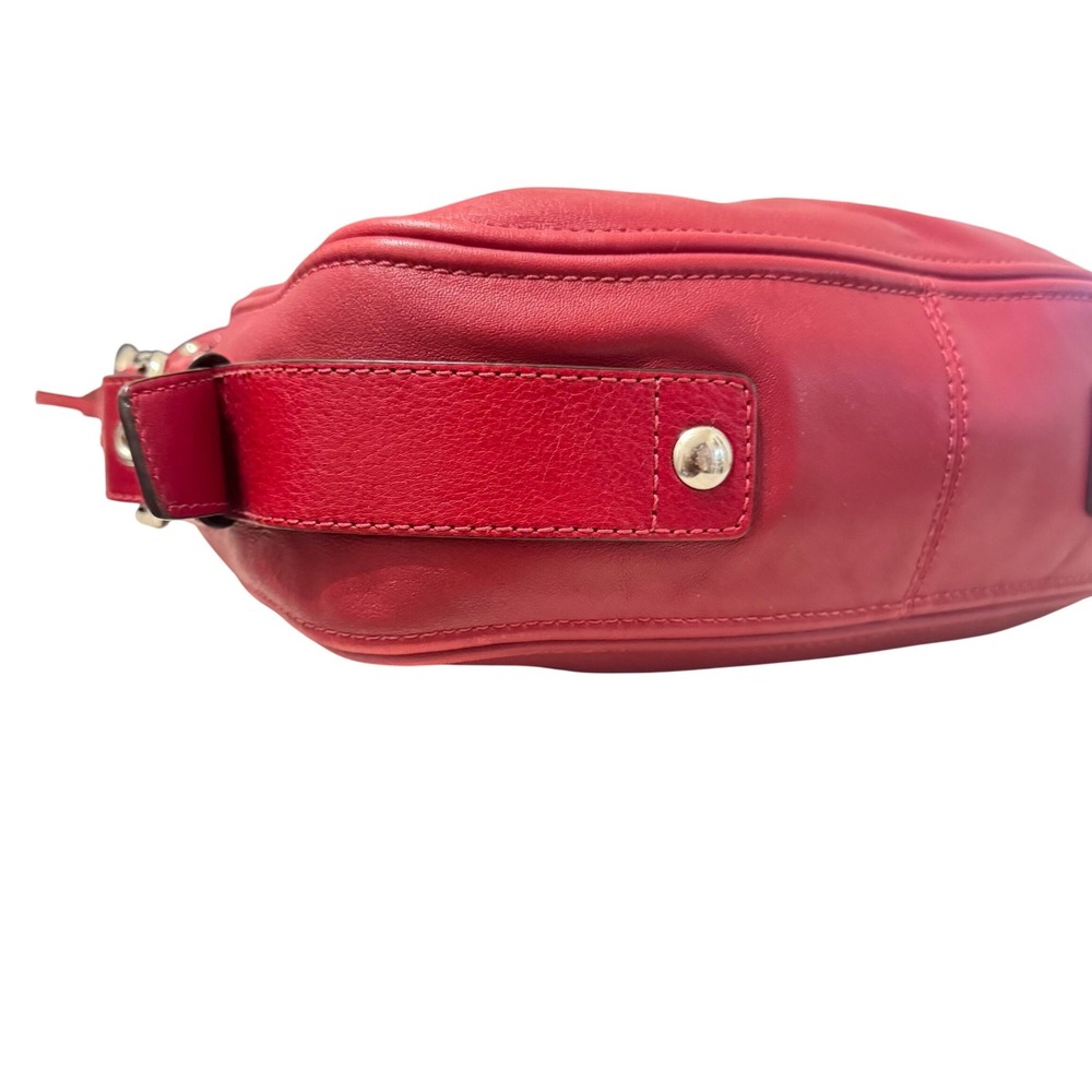 Coach Zoe Hobo Bag Womens Red Leather Shoulder Bag F12671 Silver Hardware - Picture 6 of 12